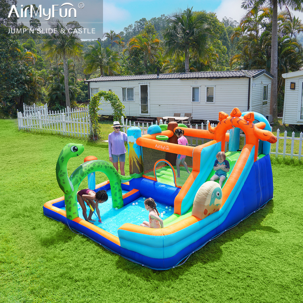 AMF| Castillo de rociador de agua doméstico Castillo inflado Inflatable Slide de rociador de agua doméstico pequeño castillo inflado