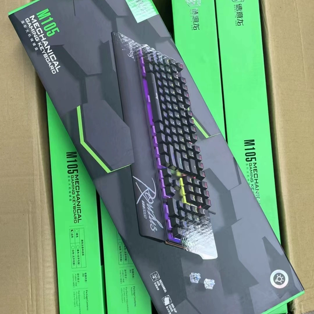Дэйи Лонг DEIOGDY-105 проводная механическая клавиатура CD-ROM офис E-sports настольный ПК RGB реальная машина