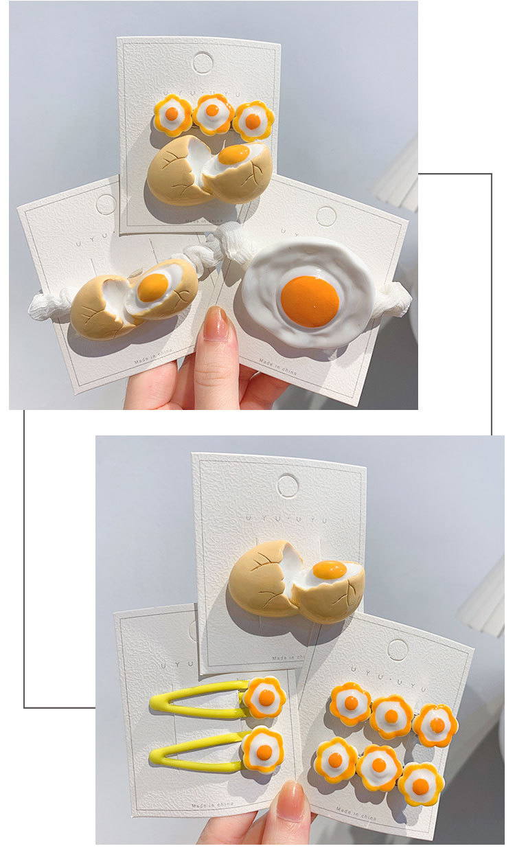 Cute Poached Egg Plastic Hair Clip display picture 1