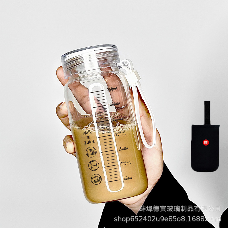 朝食カップポータブルスケールミルクカップ電子レンジ加熱可能な子供用ホットミルクカップガラス豆乳カップテイクアウト|undefined
