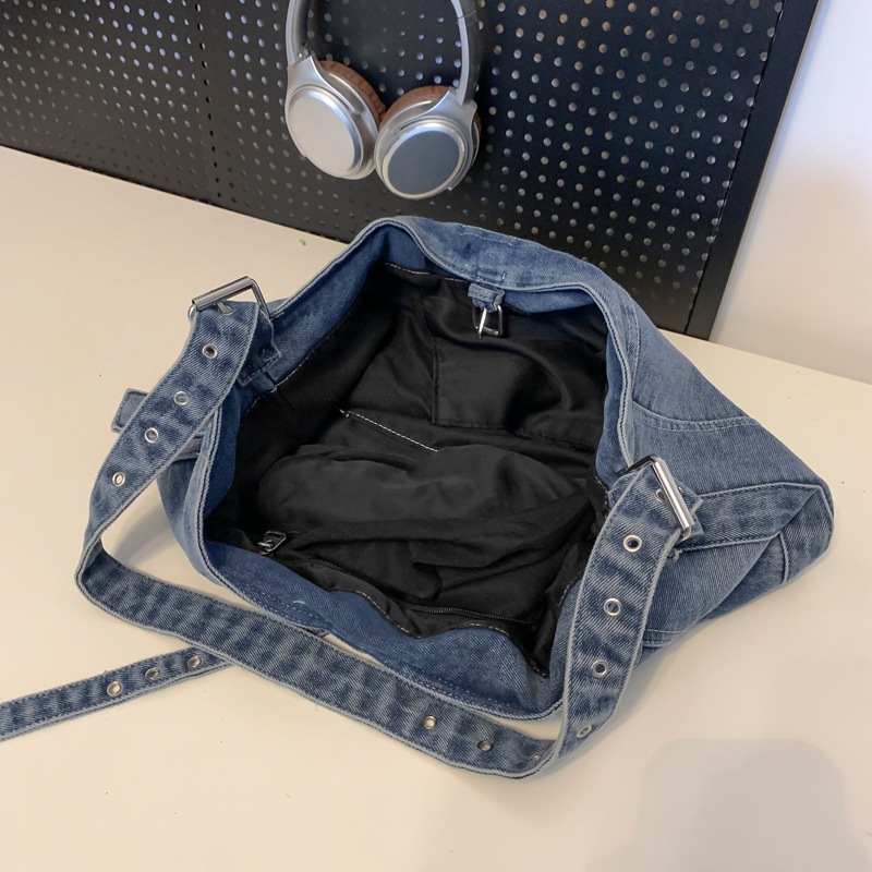 Bolso grande casual para mujer 2024 nuevo bolso de hombro de gran capacidad de mezclilla