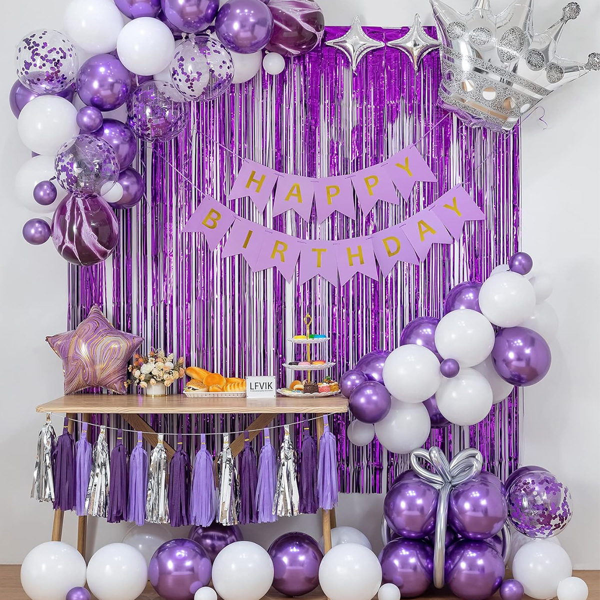 Party balloons Birthday balloons Cross-border arrangement decoration Latex round aluminum film combination Children's birthday party