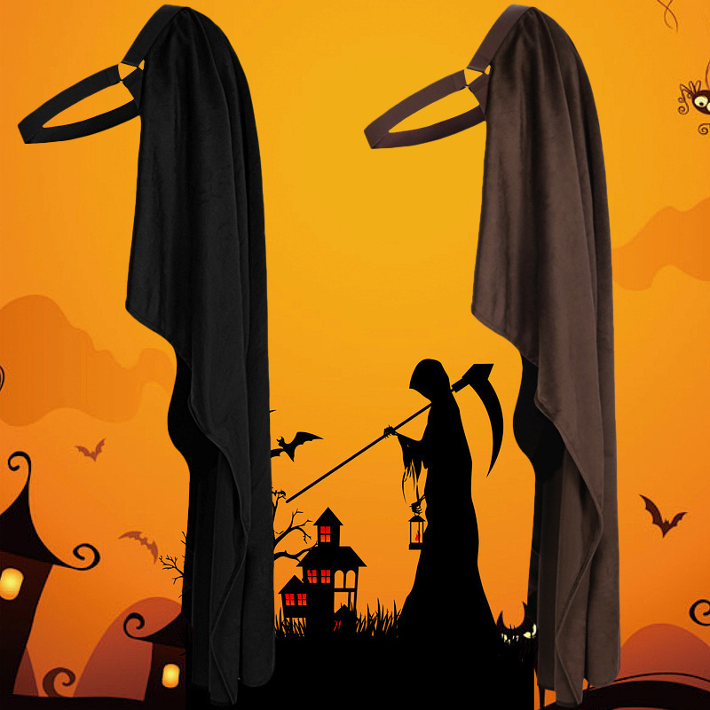 Steampunk Shawl Half-Shoulder Cape with Belt Black Shawl Cape Medieval Halloween Costume for Both Men and Women Steampunk Shawl Half-Shoulder Cape with Belt Black Shawl Cape Medieval Halloween Costume for Both Men and Women