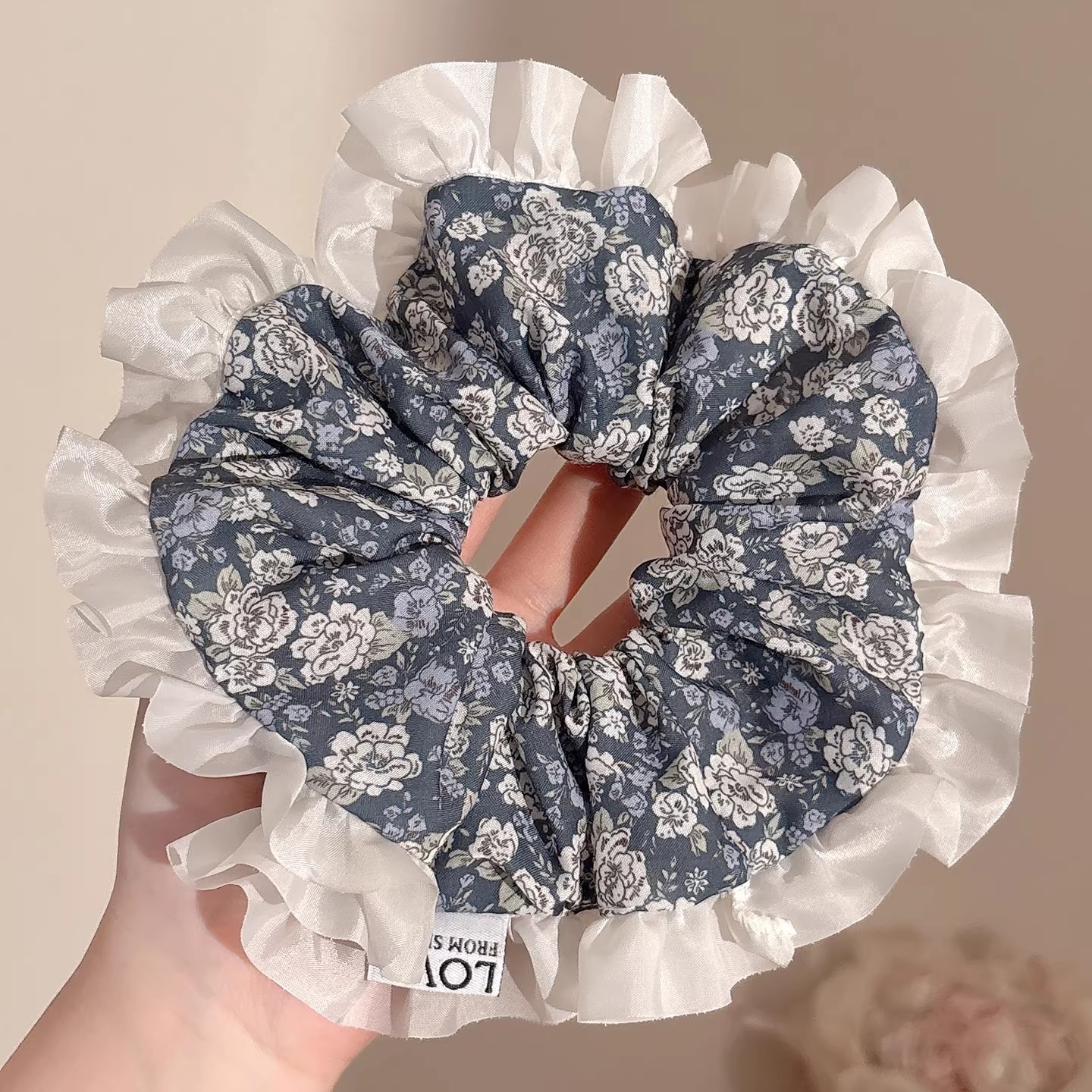 2026 nuevo estilo coreano super grande anillo de pelo intestino grande niñas de alto nivel de sensación de cabello de flores cuerdas de cabello de cordón de goma adornos para el cabello