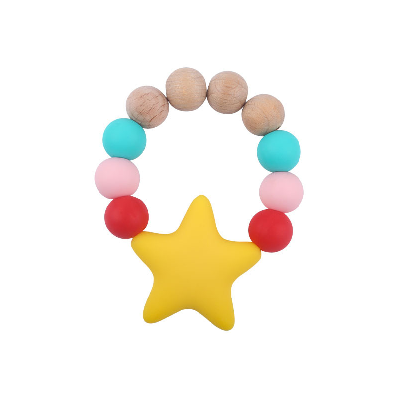 Suministros para bebés Beads DIY juguete mordedor silicona calmante Big Star mordedura pegamento bebé teether stick teether