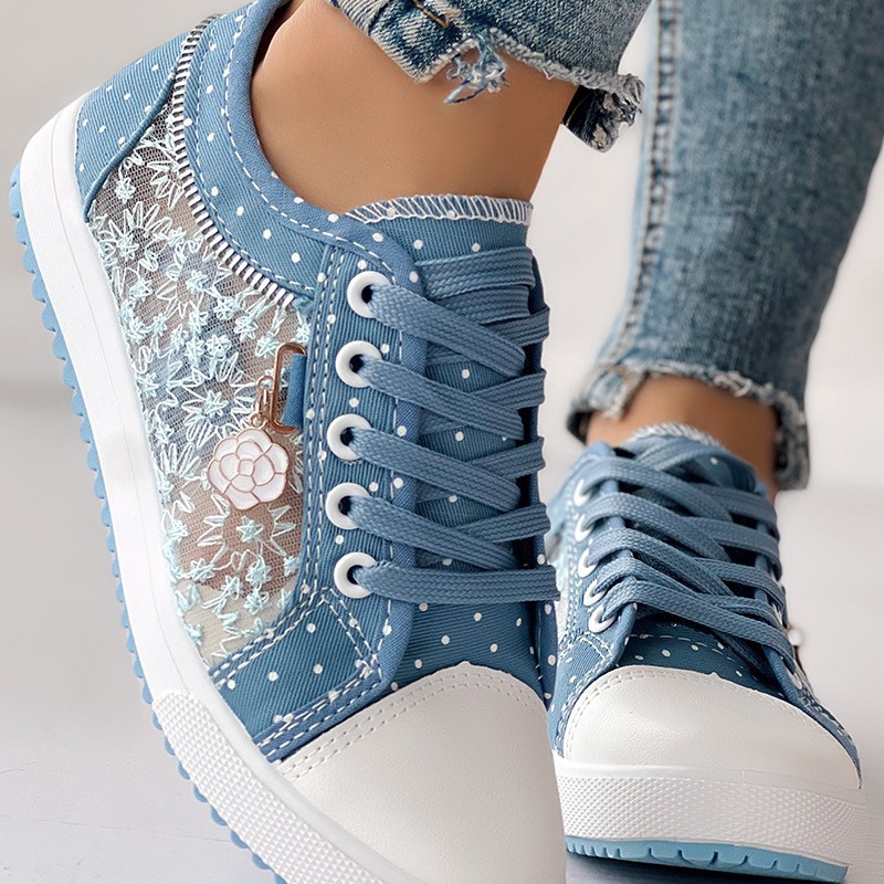 Women's Shoes new mesh sneakers hollow canvas shoes women's casual flat shoes_voghion.com
