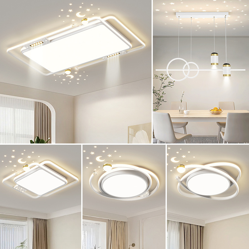 New full-spectrum eye-protection ceiling light, ultra-thin living room light, simple, modern, and elegant whole-house smart lighting package.