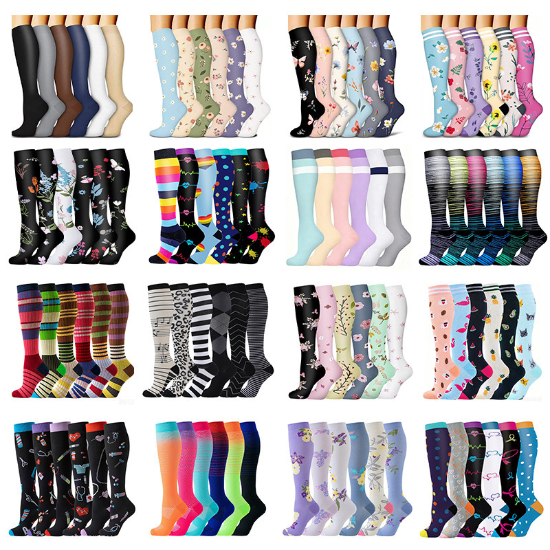 More Than 200 Styles of Nylon Patterned Sports Compression Socks, 200 Needle Nylon Elastic Compression Socks, Long Tube Compression Calf Socks More Than 200 Styles of Nylon Patterned Sports Compression Socks, 200 Needle Nylon Elastic Compression Socks, Long Tube Compression Calf Socks
