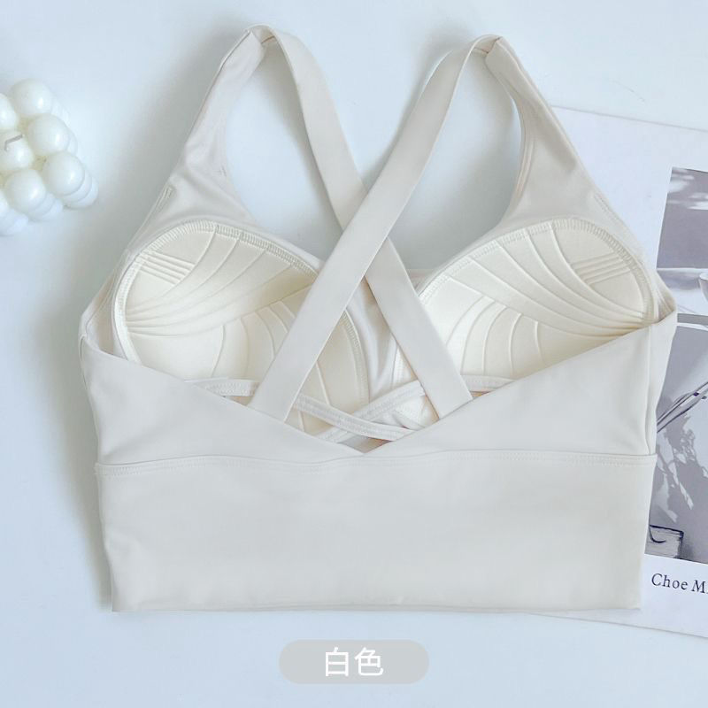 Una sola ropa interior deportiva femenina corrida a prueba de choque ventilada hermosa espalda taza completa ropa de yoga sostén chaleco fábrica de comercio exterior