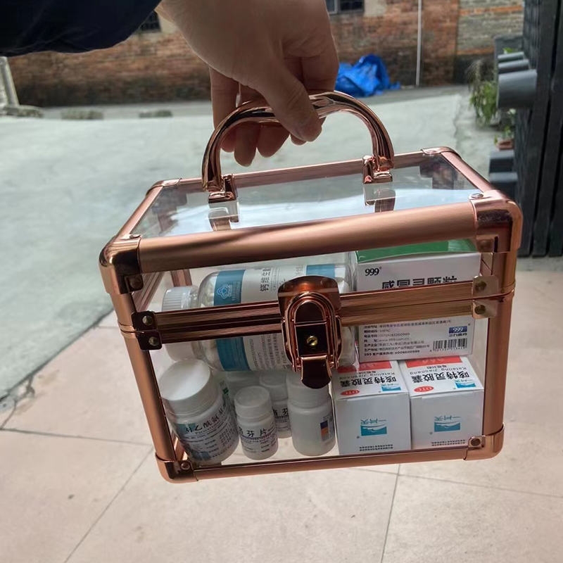Pedoterapia de aleación de aluminio Baño de pies Princesa Técnico Reloj Caja de herramientas de mano Club Night K Caja de almacenamiento de oídos