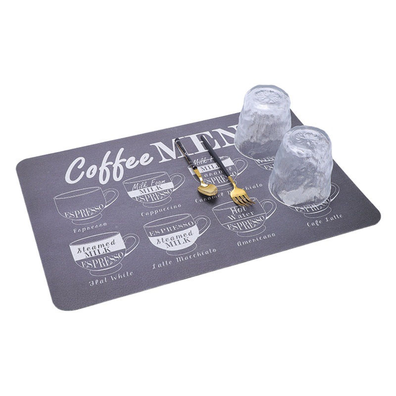 Pu absorbente estera de drenaje cocina encimera hogar antideslizante placa de la montaña estera aislamiento de goma de secado rápido mantel al por mayor