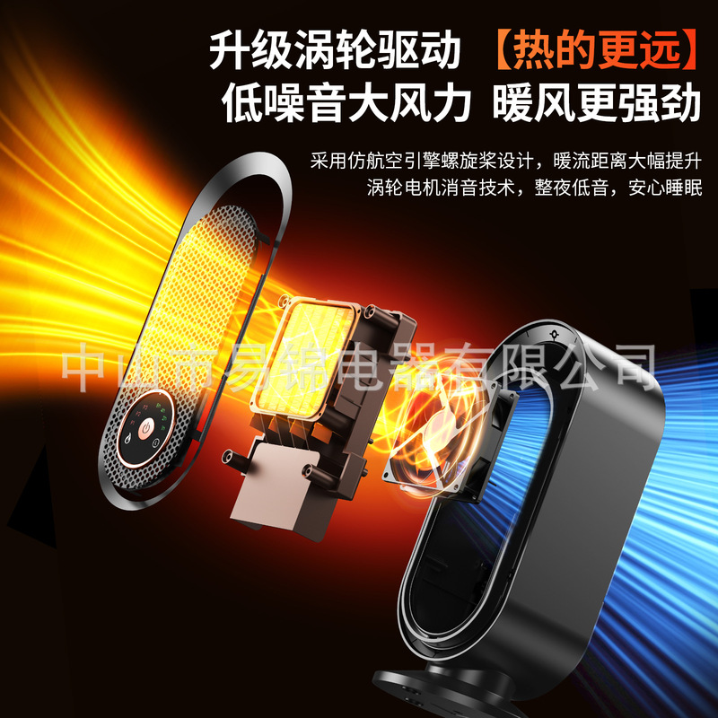 跨境新款桌面暖风机小型家用取暖器PTC加热静音大功率电暖器数显|undefined