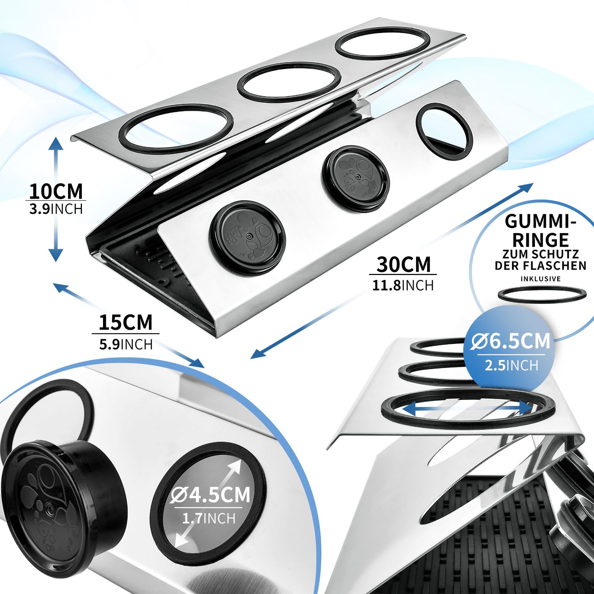 304不銹鋼瀝水架氣泡水瓶干燥架蘇打水瓶瀝干器放置架drip tray