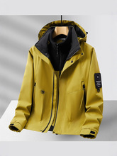 冲锋衣男女三合一可拆卸新款黑色外套防风防水户外进藏登山服加大