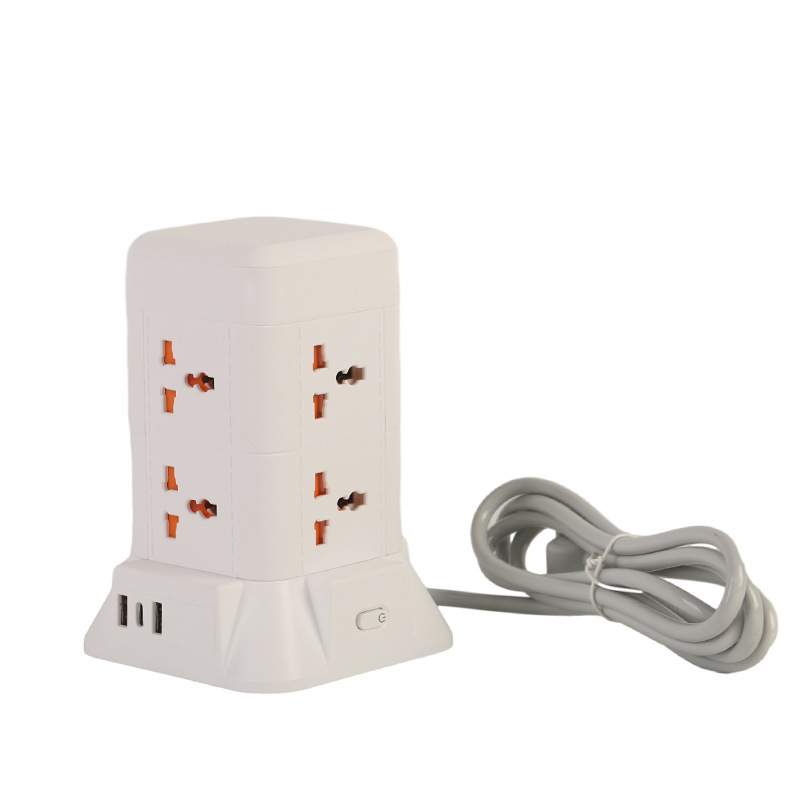 Doble torre en forma de conector de ocho bits 2USB + 1PD interruptor de cabezal shaker estándar británico estándar europeo estándar estadounidense Singapur Malasia