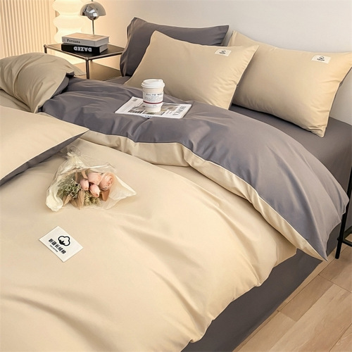 60S Xinjiang Long-staple Cotton Quilt Set (4 Pieces) 100% Cotton Pure Cotton Bed Sheet and Comforter Set with a Sense of Luxury Bed Skirt Bedding Set