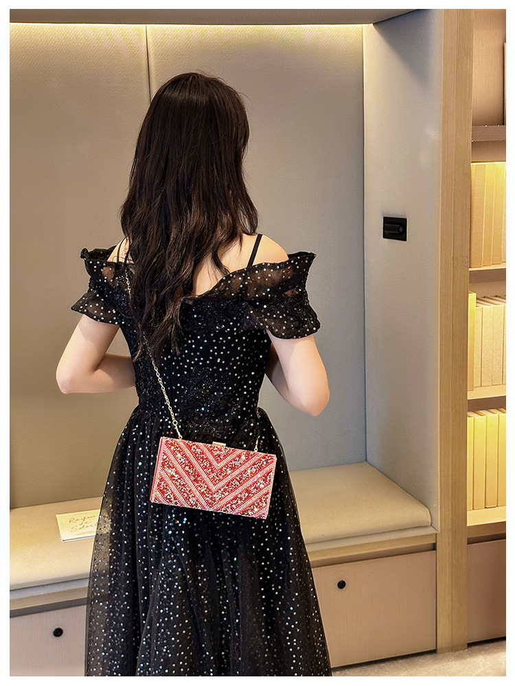 2025 Cross-border new dinner bag, European and American women's handbag, diamond-encrusted banquet clutch, evening dress bag, women's bag undefined