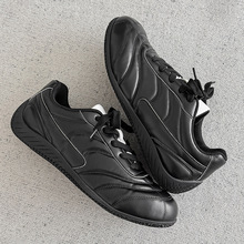 小众复古运动足球德训鞋男通勤皮鞋薄底德比美式板鞋阿甘鞋潮SC16