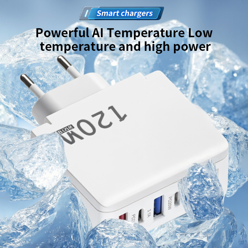 120Wスマートフォン充電器3USB 3PD美規欧規英規多口充電器ヘッド|undefined