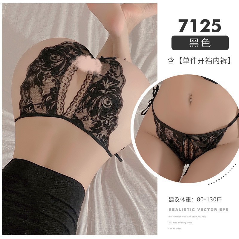 Lingerie sexy de mujer de tamaño grande, entrepierna abierta, pantalones en T, perspectiva de seducción, ropa interior pasión al por mayor