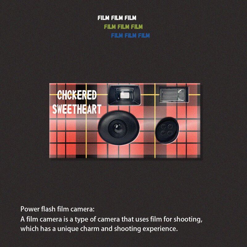 Popular Disposable Camera with Flash Light 400 ° Color Film Point-And-Shoot Cameras Support Custom Logo Stickers.