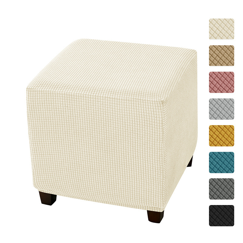 Grenzüberschreitender Fußtritthocker-Bezug Amazon elastischer Veloursleder quadratischer Fußhocker-Bezug Schutzbezug Abdeckung Pedal Cover - 7