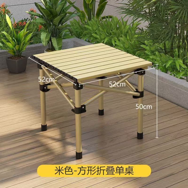 2025 新しい屋外折りたたみエッグロールテーブルピクニック持ち運びが簡単なキャンプテーブルフルセット耐久性のあるオールインワンテーブルと椅子|undefined