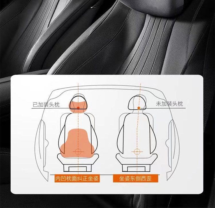 Cross-Border Car Headrest and Neck Pillow Pair, Car Driving Lumbar Support Cushion, Winter Car Seat Pillow