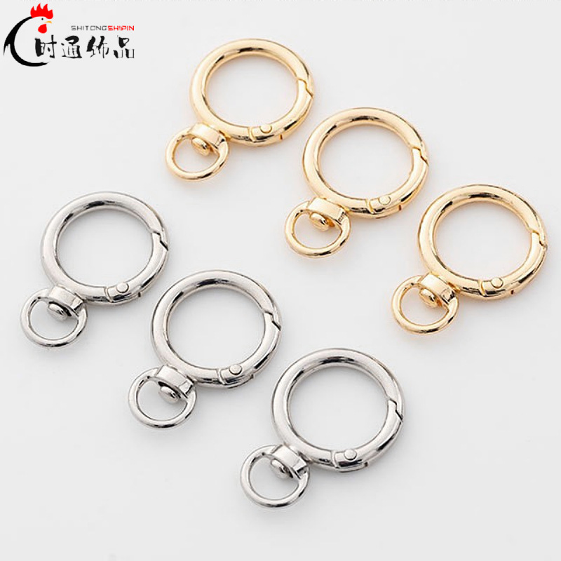 Manufacturer Wholesale Rotating Ring Zinc Alloy Anti-Lost Business Keychain Hook Spring Buckle