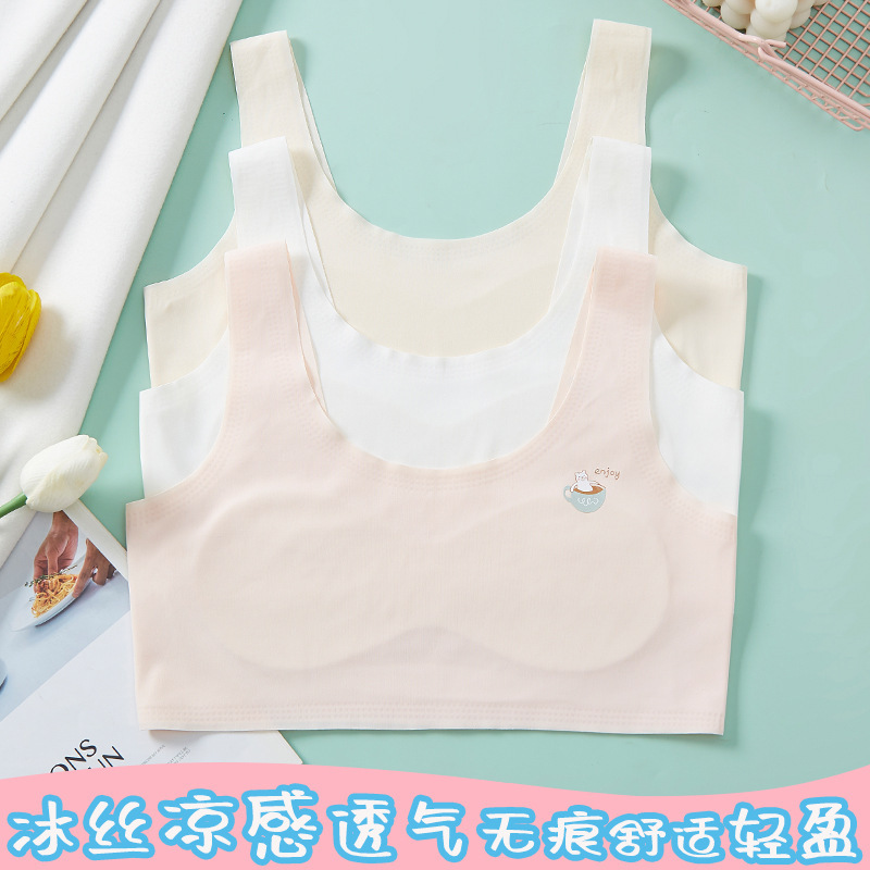 Girls' Underwear Development Period Primary School Pupils First Stage Summer Thin Children's Inner Wear Anti-bump Girl's Small Vest Girls' Underwear Development Period Primary School Pupils First Stage Summer Thin Children's Inner Wear Anti-bump Girl's Small Vest