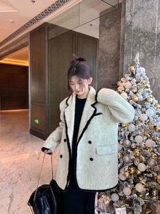 Women's Wool Coat 2024 New Autumn and Winter Hepburn Style Korean Version Loose Elegant Coat Chanel Style Thickened Woolen Coat
