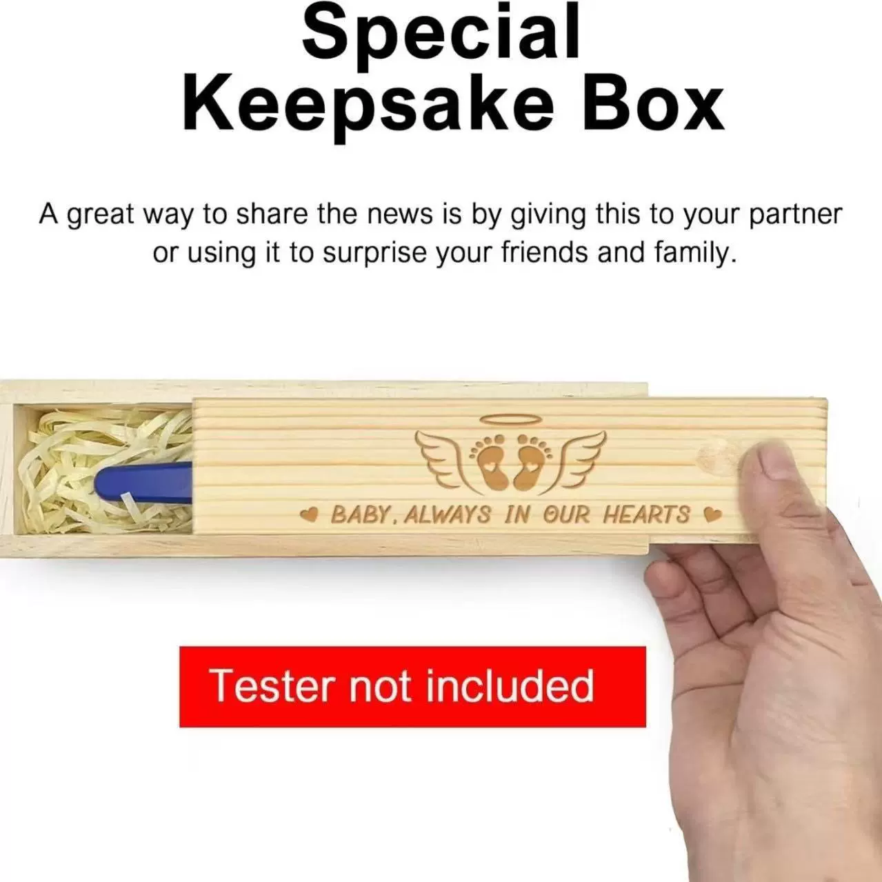 Сувенирная коробка для теста на беременность, деревянные поделки, подарочная коробка для объявления о беременности