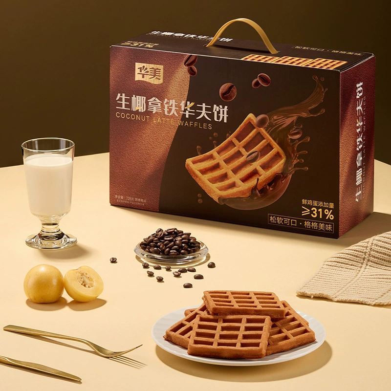 華美 Raw Coconut Latte Waffle Whole Box Breakfast Cake Snacks Nutritious Snacks 728g