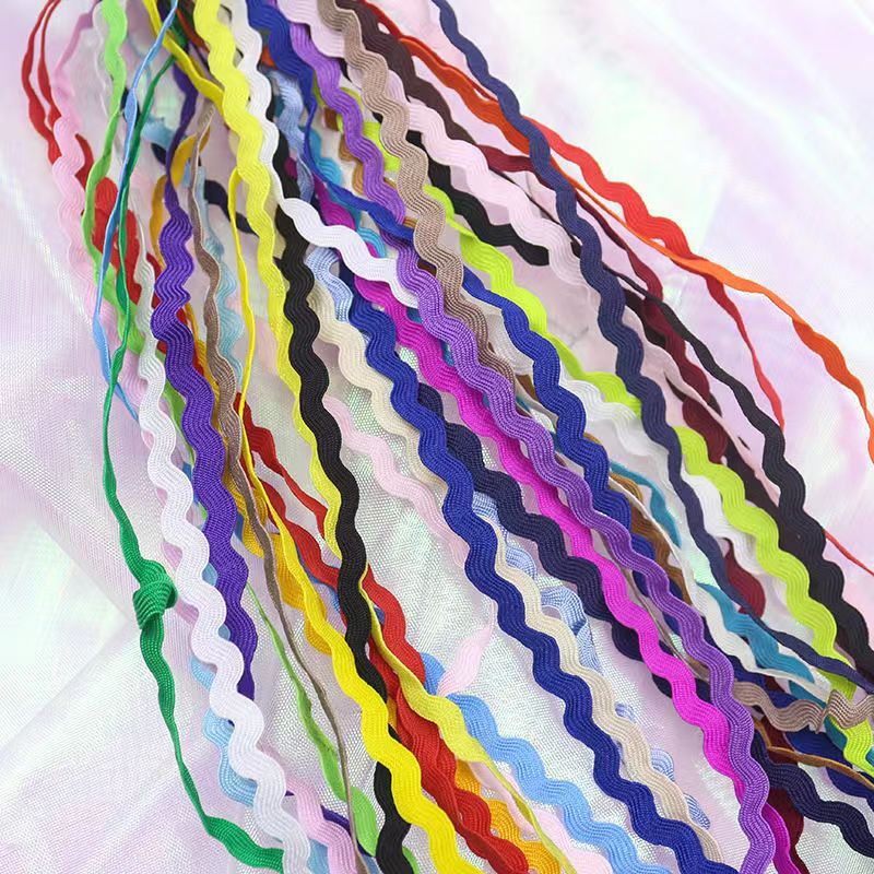 Cinta de polipropileno con diseño de ondas en forma de S, en stock, para accesorios de ropa hechos a mano, cinta marinera, encaje decorativo para cortinas de sofá.