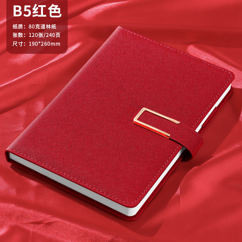 B5-red-240페이지 (U자형 자석버클 + 펜삽입)
