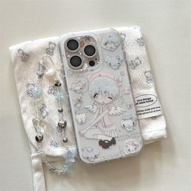 动漫二次元天使翅膀女孩适用iPhone16苹果15ProMax手机壳14小众13|undefined