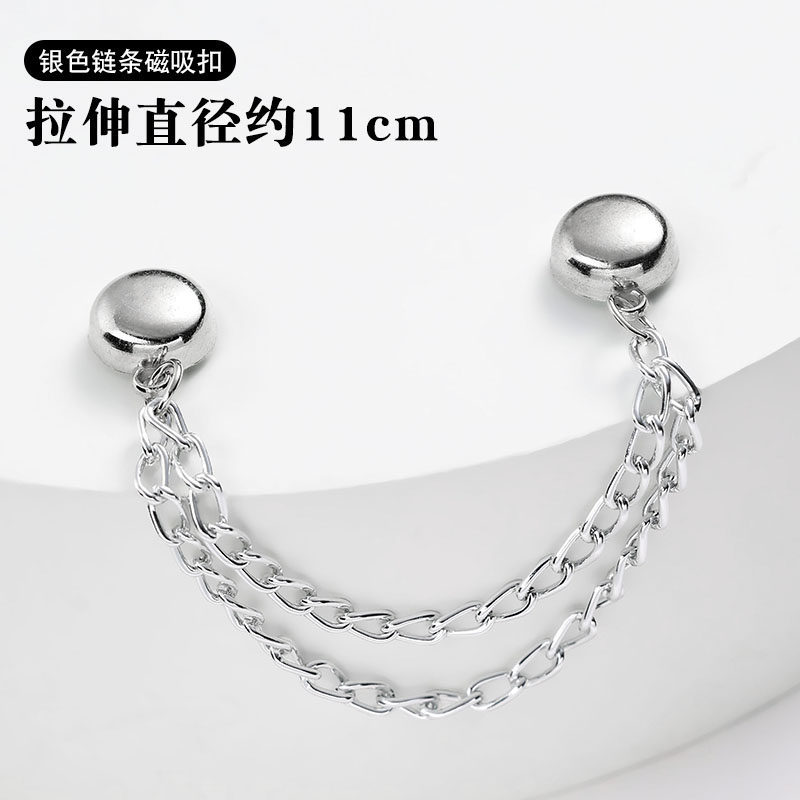 Silver chain magnetic buckle