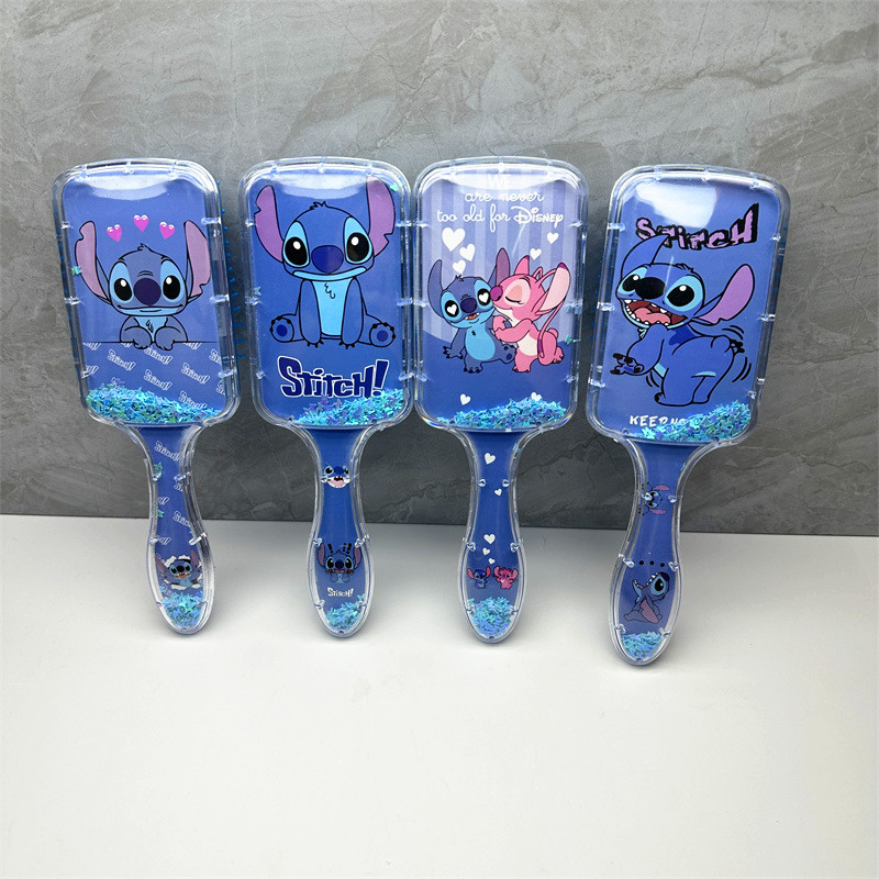 Comercio exterior transfronterizo Stitch peine de peluquería de arenas movedizas con lentejuelas de mango rectangular