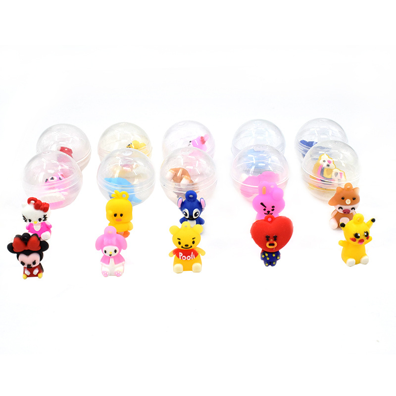 Suministro directo de fábrica 32mm muñeca transparente cáscara de huevo juguete Bola de huevo 7,5 cm ronda huevo máquina de torsión sala de juegos