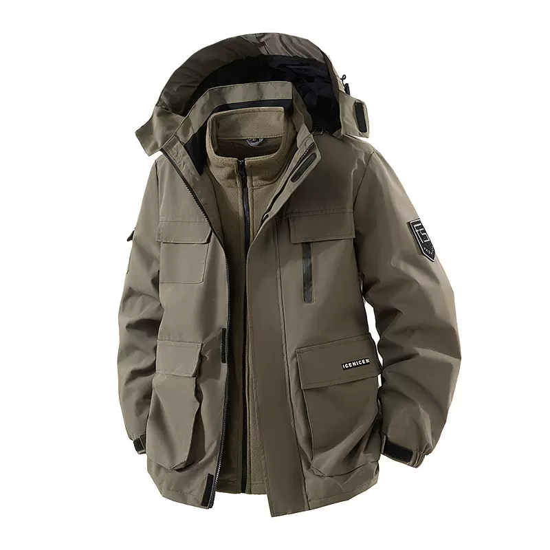 工装冲锋衣三合一秋冬季新款户外两件套外套防风保暖男款外套
