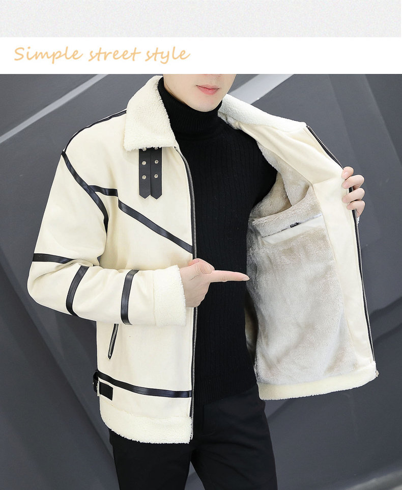 Winter New Men's Leather Jacket Thickened And Velvet Fur Integrated Korean Version Leather Jacket Handsome Coat_voghion.com