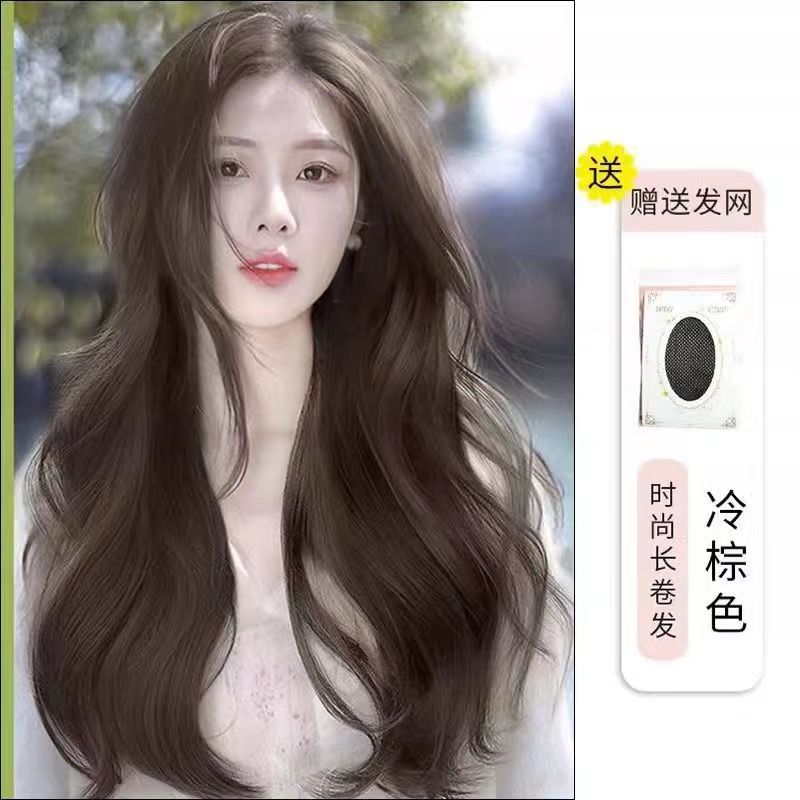 Ruolan Xuchang 女性用ウィッグ、フルヘアスタイル、大きなウェーブのかかったロング巻き毛、ファッショナブルでナチュラルなフルウィッグ、巻き毛、フルヘッドギア|undefined