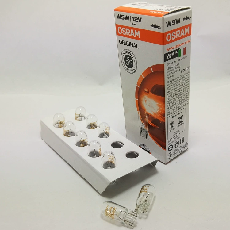 OSRAM 12 В W5W T10 2825 ОРИГИНАЛЬНАЯ автомобильная оригинальная маленькая вставной лампочка шириной лампы