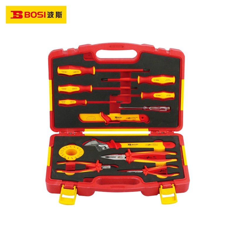 波斯工具12件VDE绝缘工具组套新能源汽车维修套装BS600253