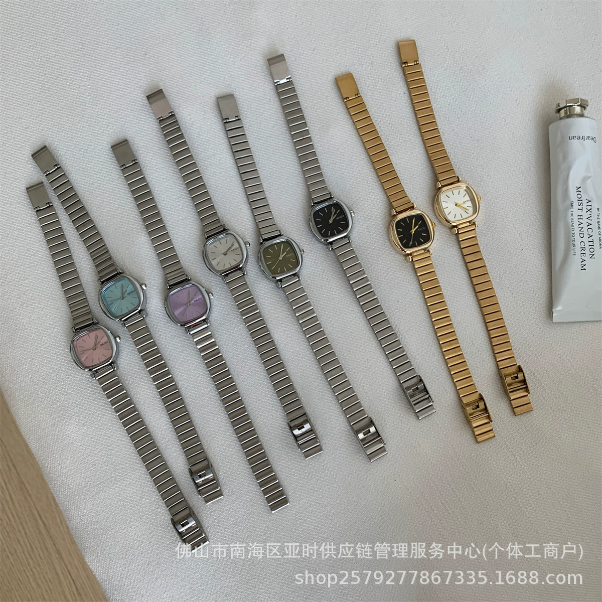 Quartz women's watch, simple elegant design, light-luxury style, multiple dial colors