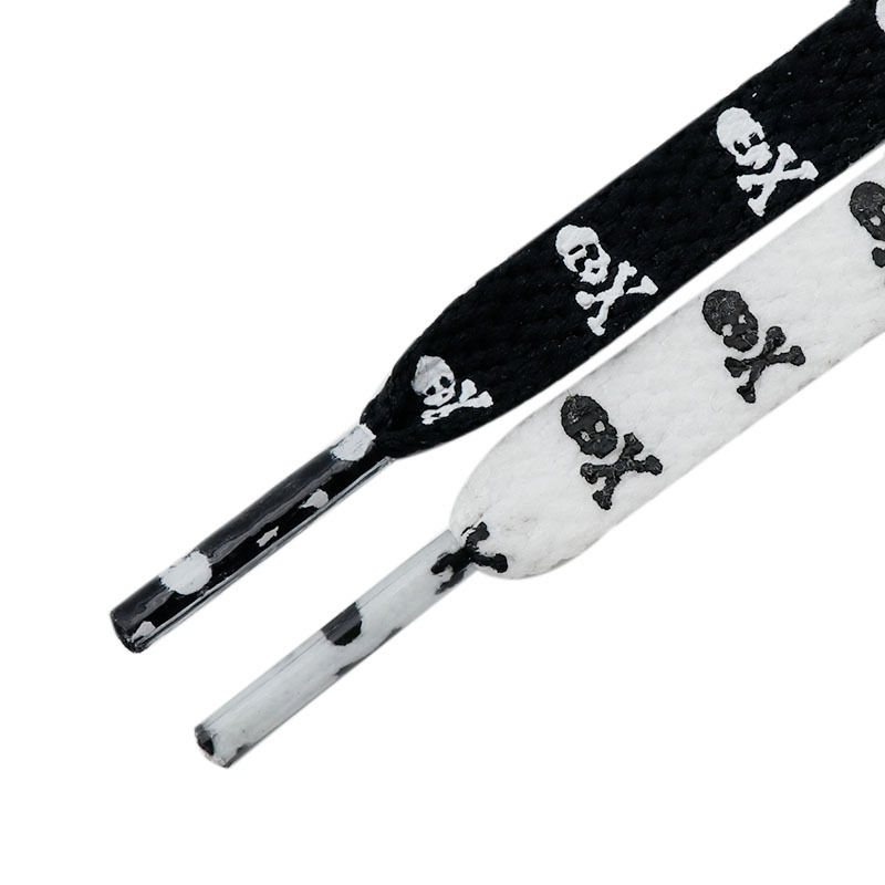 Kurojin impresa de doble cara calavera de cráneo con cordón de calzado en forma de cuello para hombres y mujeres zapatos de lona casuales zapatos de plancha