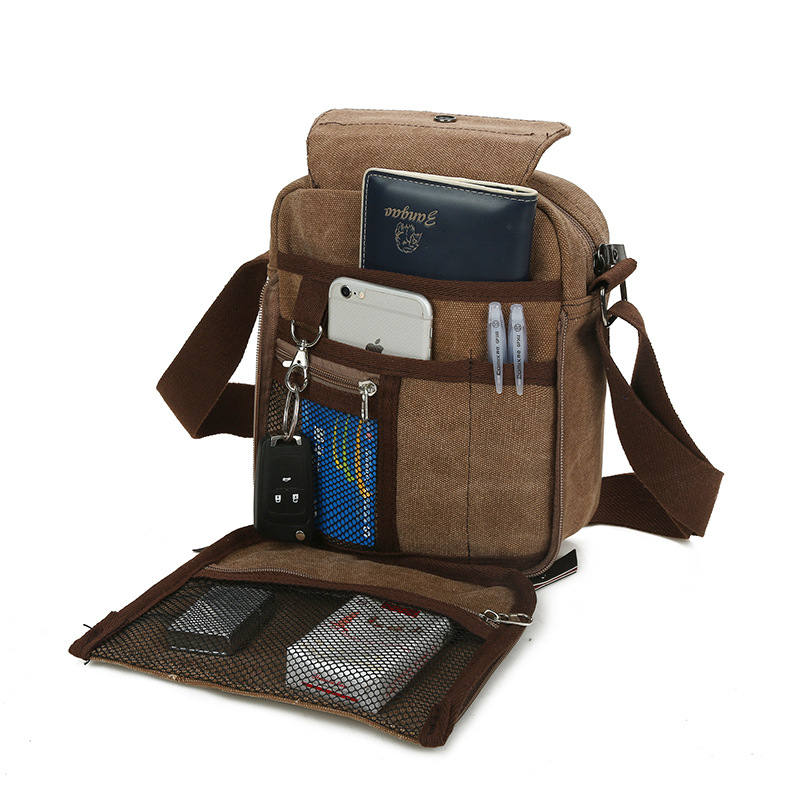 Bolso mensajero de lona Bolso de hombro unisex informal Bolso multifuncional para viajes al aire libre