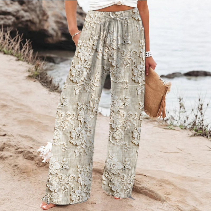 Ebay Export Independent Station Cross-Border Japanese Velvet Casual Loose Artificial Wide-Leg Pants Men's Pants 3D Digital Printing