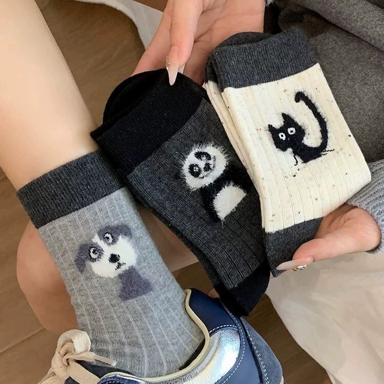 Японские милые серые носки женские носки