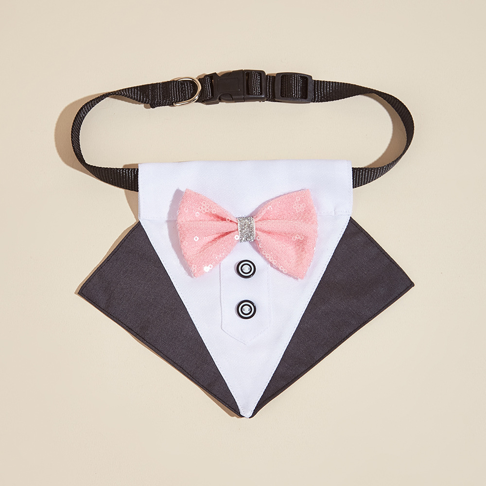 Tanpopo transfronteriza nuevo estilo británico traje de boda perro saliva toalla boda triángulo toalla mascota bufanda